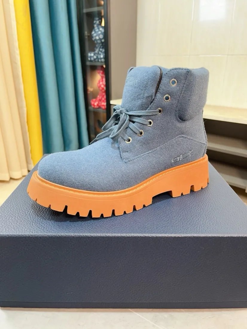 Men's shoes 💰580🌹🌹[Dior] Dior's new high-top imported nubuck leather ➕ cowhide lining, designed by European and American masters, perfect shape to create counter quality, solid color raw and wear-resistant outsole, original quality, unique and beautiful design, super versatile and very comfortable. High-end without losing taste, fashionable, cold-proof and warm! Absolute focus 39-44 size 38 45 customized